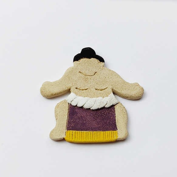 お相撲さんの箸置き　紫 3枚目の画像