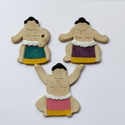 お相撲さんの箸置き　紫 6枚目の画像