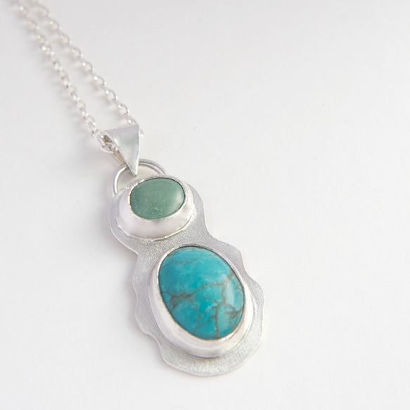 綠松石純銀墬子 Turquoise pendant 第3張的照片