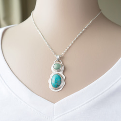 綠松石純銀墬子 Turquoise pendant 第5張的照片