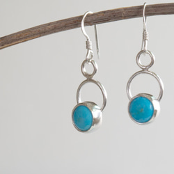 綠松石純銀耳環 Turquoise earrings 第3張的照片