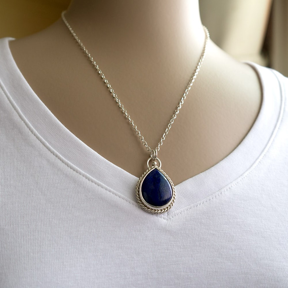 青金石純銀墬子 Lapis Lazuli pendant 第5張的照片