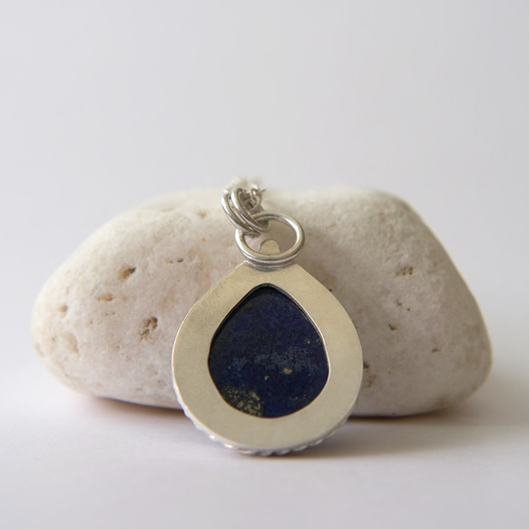 青金石純銀墬子 Lapis Lazuli pendant 第4張的照片