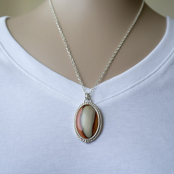 花碧玉 (多彩碧玉) 純銀墬子 Polychrome jasper silver pendant 第5張的照片