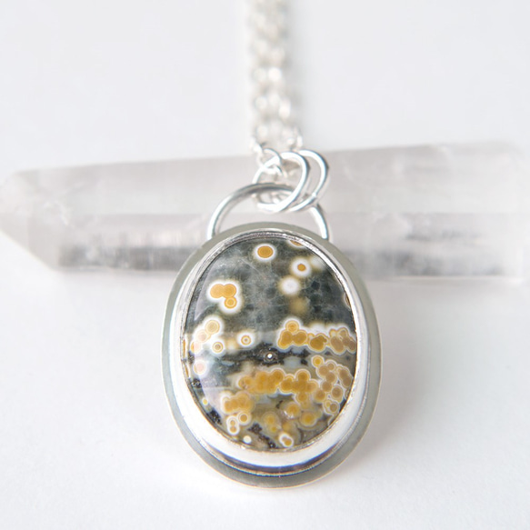 海洋碧玉純銀墬子 Ocean jasper silver pendant 第2張的照片