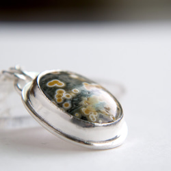 海洋碧玉純銀墬子 Ocean jasper silver pendant 第3張的照片