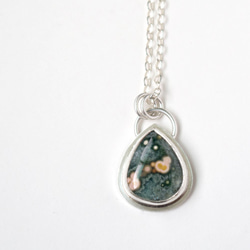 海洋碧玉純銀墬子 Ocean jasper silver pendant 第1張的照片