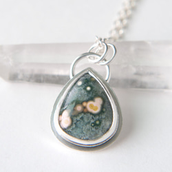 海洋碧玉純銀墬子 Ocean jasper silver pendant 第2張的照片