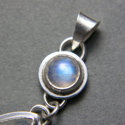 彩虹月光石純銀墬子 Rainbow moonstone silver pendant 第2張的照片