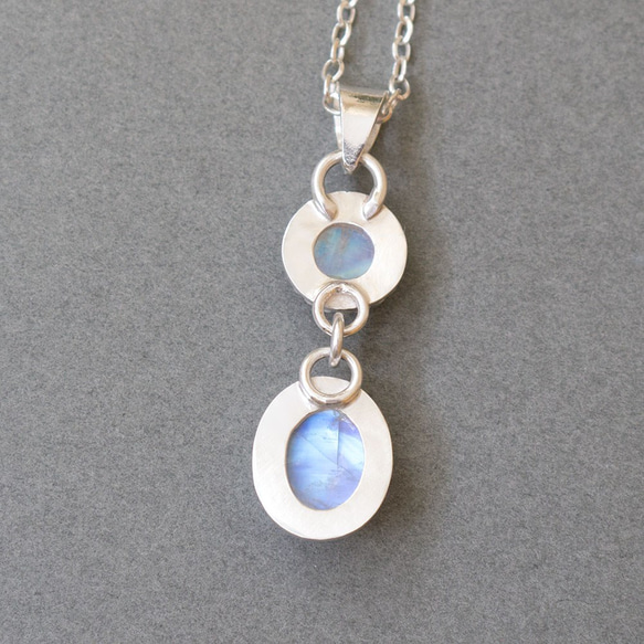 月光石純銀墬子 Rainbow moonstone silver pendant 第5張的照片