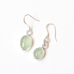 葡萄石純銀耳環 Prehnite silver earrings 第1張的照片