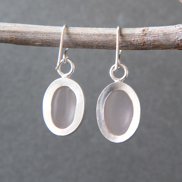 粉水晶純銀耳環 Rose quartz silver earrings 第4張的照片