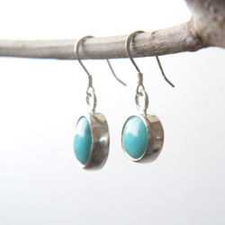 美國綠松石純銀耳環 American turquoise silver earrings 第3張的照片