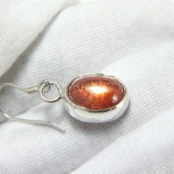 日光石純銀耳環 Sunstone silver earrings 第7張的照片