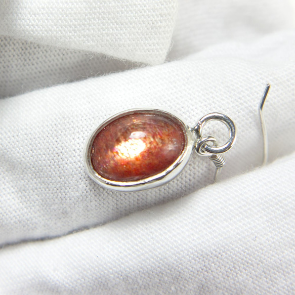 日光石純銀耳環 Sunstone silver earrings 第8張的照片