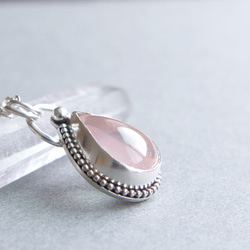 粉水晶純銀墬子 Rose quartz silver pendant 第3張的照片