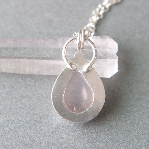 粉水晶純銀墬子 Rose quartz silver pendant 第4張的照片