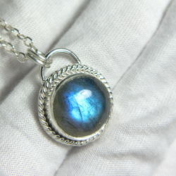 拉長石純銀墬子 Labradorite silver pendant 第2張的照片