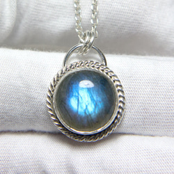 拉長石純銀墬子 Labradorite silver pendant 第3張的照片