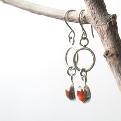 太陽石純銀耳環 Sunstone silver earrings 第4張的照片