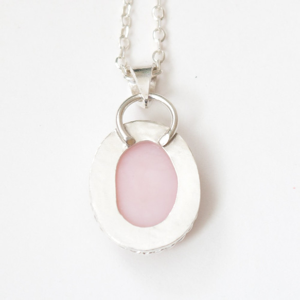 粉紅蛋白石純銀墬子 Pink opal silver pendant 第5張的照片
