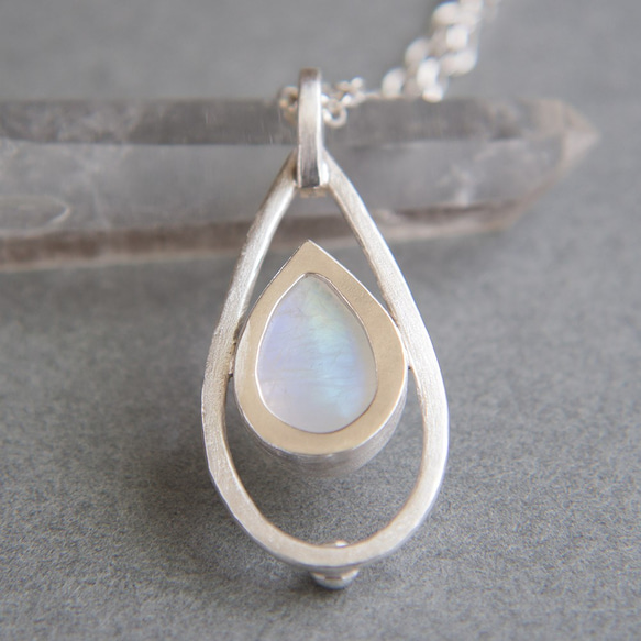 月光石純銀墜 Rainbow moonstone silver pendant 第8張的照片