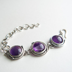 紫水晶純銀手鍊 Amethyst silver bracelet 第5張的照片