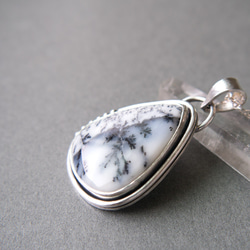 樹枝瑪瑙純銀墜 Dendrite agate silver pendant 第3張的照片