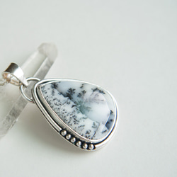 樹枝瑪瑙純銀墜 Dendrite agate silver pendant 第4張的照片