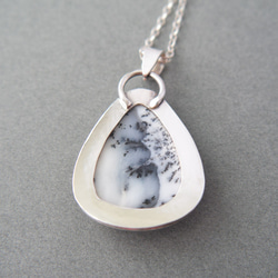 樹枝瑪瑙純銀墜 Dendrite agate silver pendant 第5張的照片