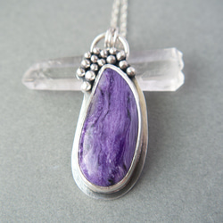 紫龍晶純銀墜 Charoite silver pendant 第2張的照片