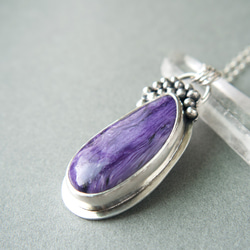 紫龍晶純銀墜 Charoite silver pendant 第3張的照片