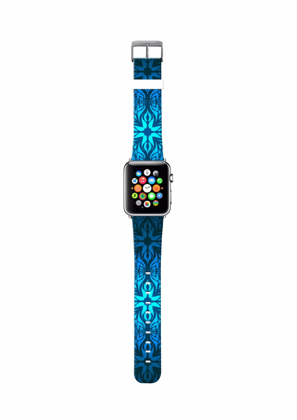 § AppleWatch 38mm / 42mm 真皮手錶帶 蘋果錶帶 §   藍色十字架 第2張的照片