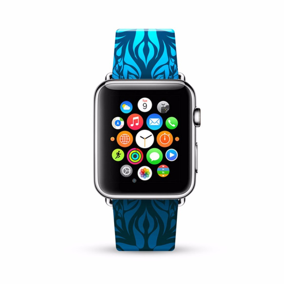 §AppleWatch 38ミリメートル/ 42ミリメートルレザーストラップ腕時計アップル§ブルークロス 3枚目の画像