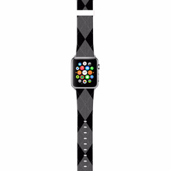 § AppleWatch 38mm / 42mm 真皮手錶帶 蘋果錶帶 § 灰黑色菱形 第2張的照片