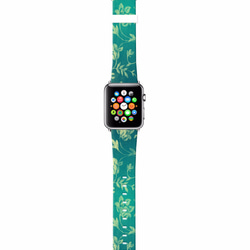 § AppleWatch 38mm / 42mm 真皮手錶帶 蘋果錶帶 § 湖水綠色花紋 第2張的照片