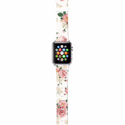 § AppleWatch 38mm / 42mm 真皮手錶帶 蘋果錶帶 § 粉紅玫瑰花紋 第2張的照片