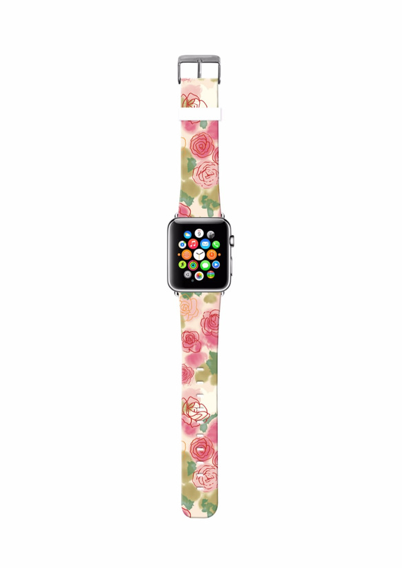 § AppleWatch 38mm / 42mm 真皮手錶帶 蘋果錶帶 § 粉紅玫瑰 第2張的照片