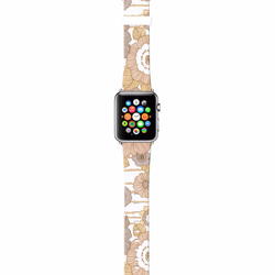 § AppleWatch 38mm / 42mm 真皮手錶帶 蘋果錶帶 §  米色玫瑰花紋 第3張的照片