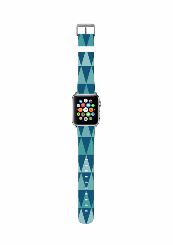 § AppleWatch 38mm / 42mm 真皮手錶帶 蘋果錶帶 § 湖水藍幾何 第2張的照片
