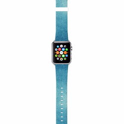 § AppleWatch 38mm / 42mm 真皮手錶帶 蘋果錶帶 § 湖水藍波浪紋 第2張的照片