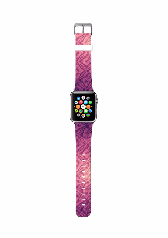 AppleWatch 38ミリメートル/ 42ミリメートルレザーストラップ腕時計アップルはライラック波パターン§§します 2枚目の画像