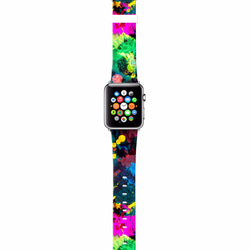 § AppleWatch 38mm / 42mm 真皮手錶帶 蘋果錶帶 §   抽象潑墨 第2張的照片