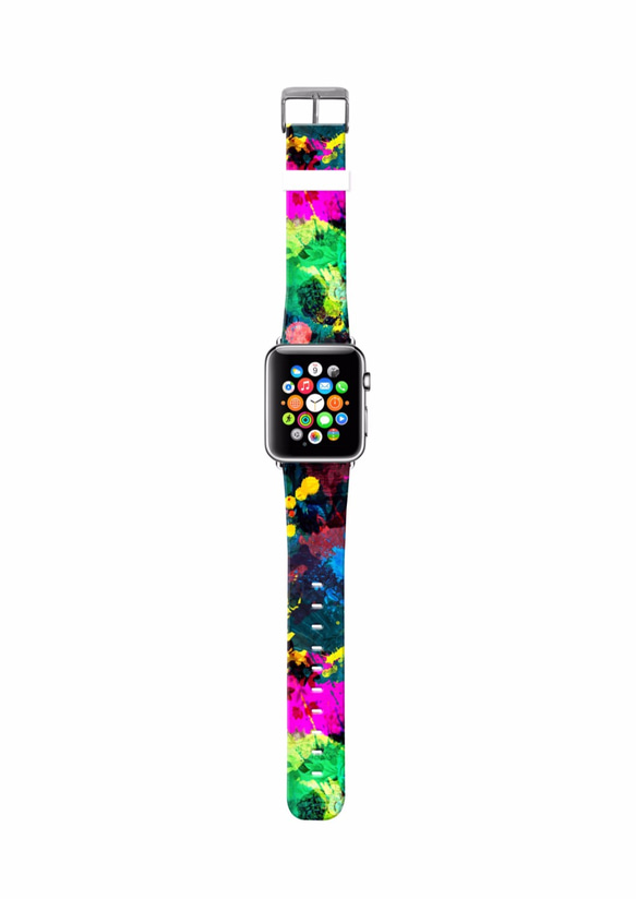 § AppleWatch 38mm / 42mm 真皮手錶帶 蘋果錶帶 §   抽象潑墨 第2張的照片