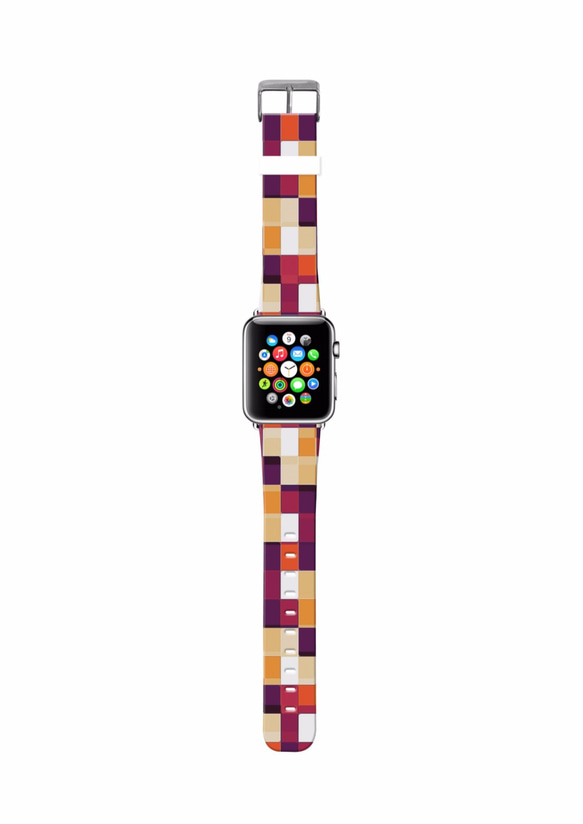 § AppleWatch 38mm / 42mm 真皮手錶帶 蘋果錶帶 §  色彩幾何圖案 第3張的照片