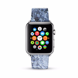 § AppleWatch 38mm / 42mm 真皮手錶帶 蘋果錶帶 § 冰花圖紋 第1張的照片