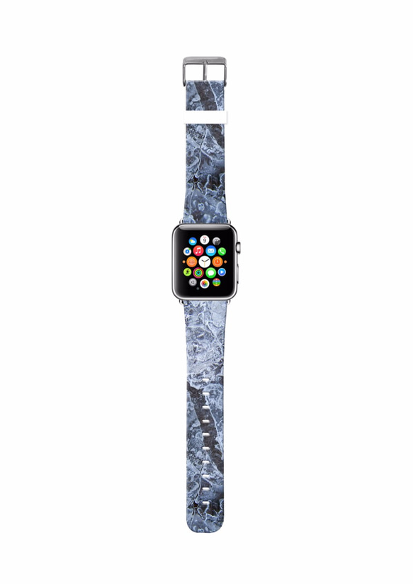 § AppleWatch 38mm / 42mm 真皮手錶帶 蘋果錶帶 § 冰花圖紋 第2張的照片