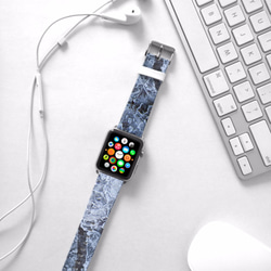 § AppleWatch 38mm / 42mm 真皮手錶帶 蘋果錶帶 § 冰花圖紋 第3張的照片