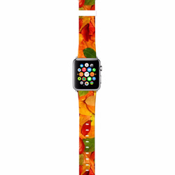 § AppleWatch 38mm / 42mm 真皮手錶帶 蘋果錶帶 §  紅葉圖案 第2張的照片