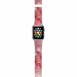AppleWatch 38ミリメートル/ 42ミリメートルレザーストラップ腕時計Appleはピンクの大理石§§します 2枚目の画像